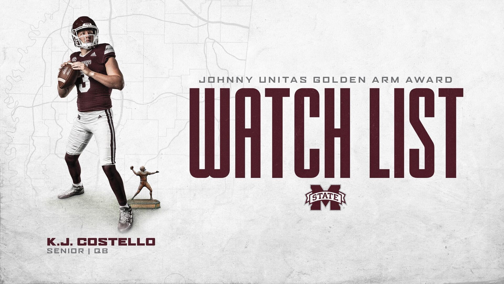 MSU’s Costello Named to Johnny Unitas Golden Arm Watchlist
