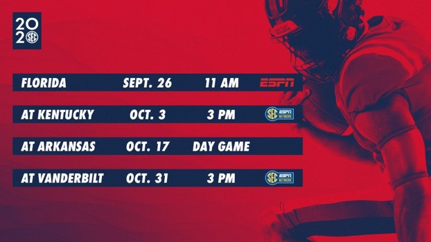 Four Game Times Announced for Ole Miss