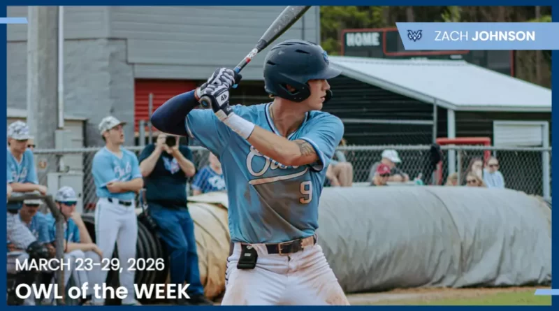 Zach Johnson Named Owl of the Week for Baseball OWL OF THE WEEK: Zach Johnson