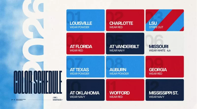 Ole Miss Announces 2026 What to Wear, Pom Colors for 2026 Football Season