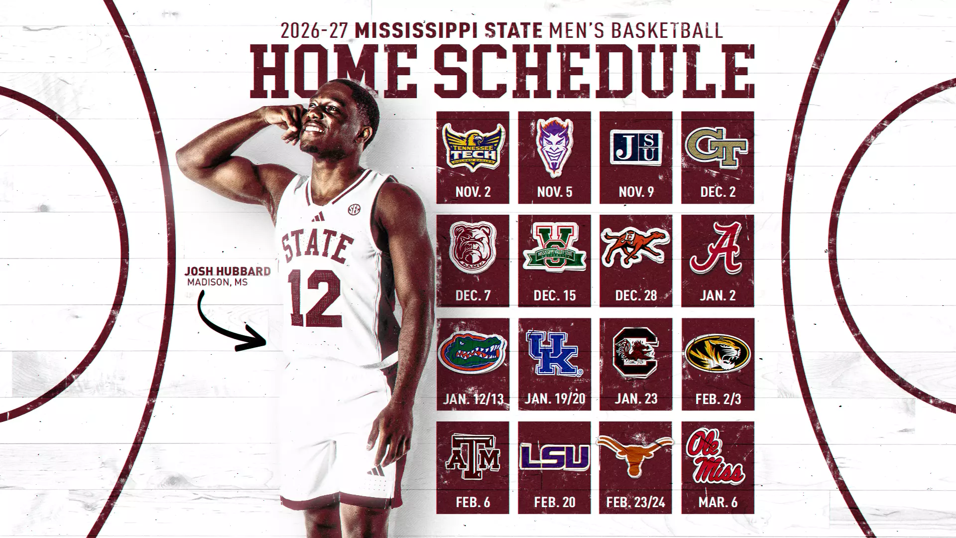Mississippi State Reveals 2026-27 Men&#8217;s Basketball Home Schedule