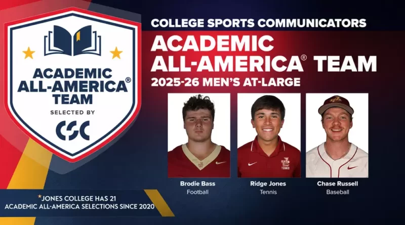 Jones College Athletes Earn CSC Academic All-America Honors Jones trio named to CSC Academic All-America Men's At-Large Team