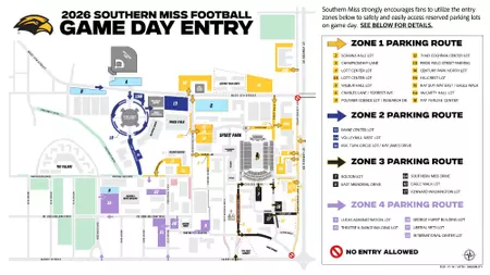 Southern Miss Releases Travel and Parking Info for 2026 Football Season Traveling to Southern Miss Home Football Games for the 2026 Season