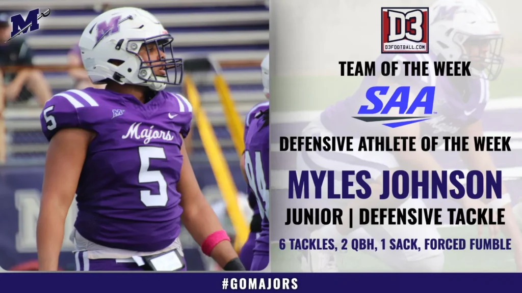 Myles Johnson Collects Two Weekly Honors for Defensive Prowess