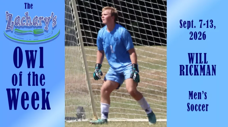 Zachary’s Owl of the Week: Will Rickman Excels in Goal THE ZACHARY'S OWL OF THE WEEK: Will Rickman