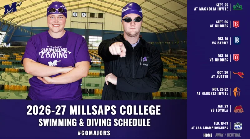 Millsaps Swimming and Diving Releases 2026-27 Schedule Millsaps Swimming and Diving Announces 2026-27 Schedules