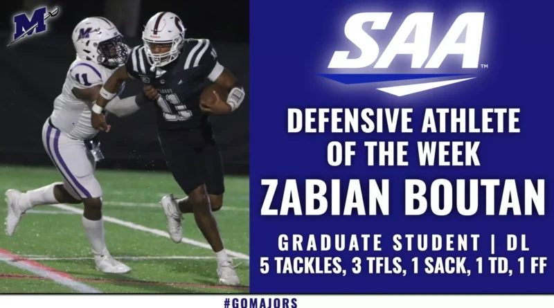 Millsaps’ Zabian Boutan Named SAA Defensive Player of the Week Zabian Boutan Named SAA Defensive Athlete of the Week