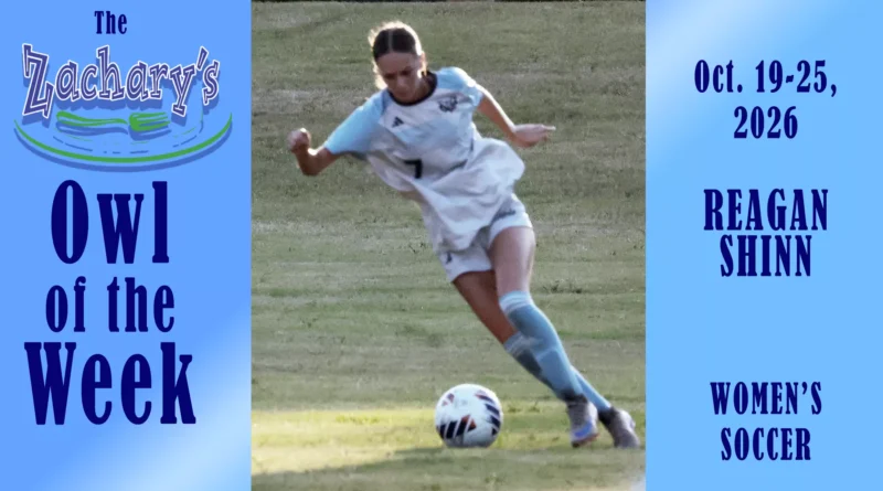 Reagan Shinn named MUW’s Owl of the Week ZACHARY'S "OWL OF THE WEEK": Reagan Shinn (women's soccer)