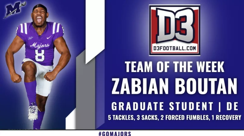 Millsaps’ Zabian Boutan Named to D3football.com Team of the Week Zabian Boutan Receives National Recognition on D3football.com Team of the Week